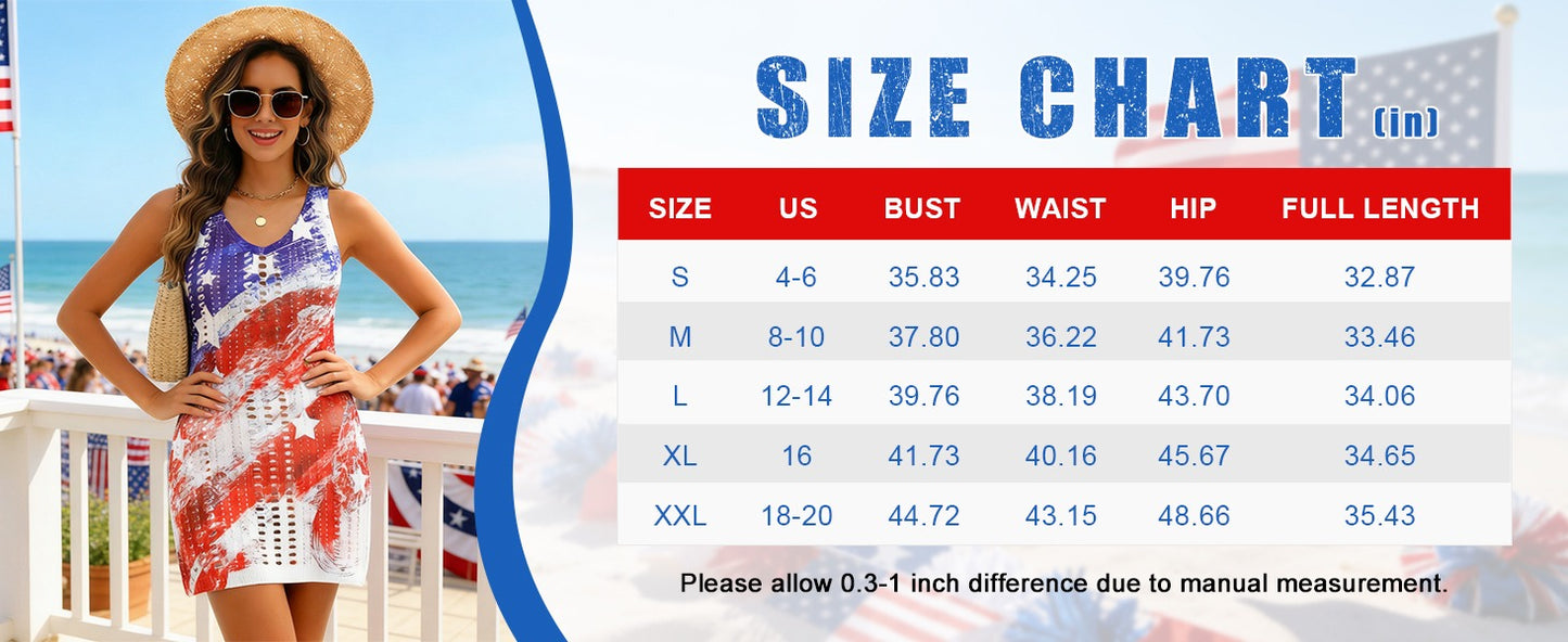 American Flag Swimsuits Coverup